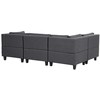 Beliani 4 vietų modulinė kampinė sofa UNSTAD Dešininė Tamsiai pilka
