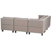 Beliani 5 vietų modulinė sofa UNSTAD, dešininė, ruda, su otomanu