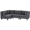 Beliani 4 vietų modulinė kampinė sofa UNSTAD Dešininė Tamsiai pilka