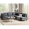 Beliani 5 vietų modulinė sofa UNSTAD, dešininė, tamsiai pilka