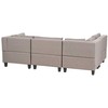 Beliani 4 vietų modulinė kampinė sofa UNSTAD dešininė, ruda su otomanu