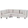 Beliani 4 vietų modulinė sofa UNSTAD Dešininė Šviesiai smėlio spalvos