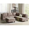 Beliani 5 vietų modulinė sofa UNSTAD, dešininė, ruda, su otomanu