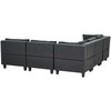 Beliani Modulinė 5 vietų sofa UNSTAD dešininė, juoda