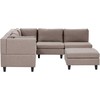 Beliani 5 vietų modulinė sofa UNSTAD, dešininė, ruda, su otomanu