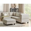 Beliani Modulinė 4 vietų kampinė sofa UNSTAD, dešininė, šviesiai smėlio spalvos, su otomane