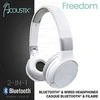 Lexibook - 2 in 1 Bluetooth ir su laidu comfort sulankstomos Ausinės Baltas/sidabrinis