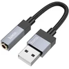 Adapteris AUX USB A (male) to Jack 3,5 mm (female) Hoco UPA32D juodas