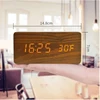 Evelatus EMC01 Digitāls Koka kubs Pulkstenis Modinātājs uzrāda mitrumu temperatūru + USB lādētājs Tumša koka