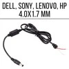 DELL, SONY, LENOVO, HP 4.0x1.7mm maitinimo laidas su kištuku