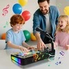 DJ Mixer su mikrofonu – vaikų DJ pultas su pianino klaviatūra, Bluetooth ir DJ turntable muzikos žaislas