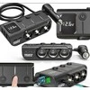 Šakotuvas GC01 3 USB + 1 Type-C + 1 PD automobilinis 12-24V prievadas įkroviklis, 3 lizdai, skaitmeninis ekranas įkrovimo adapteris
