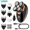VGR 5IN1 Elektrinis skustuvas, atsparus vandeniui su 5 skirtingomis galvutėmis