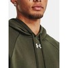 Vyriškas džemperis su gobtuvu Under Armour Rival Fleece, alyvuogių spalvos