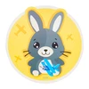 Betty and Bunny stalo kilimėlis 35 x 35,5 cm geltonas AMBITION JUNIOR