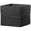 Kvadratinis sodo vazonas 27 x 27 cm Kubus antracito plyta PATIO