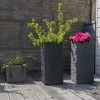 Kvadratinis sodo vazonas 27 x 27 cm Kubus plytų antracitinis PATIO