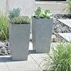 Prosperplast Lauko plastikinis vazonas URBI SQUARE BETON, su įdėklu, pilkos sp., 27 x 27 x 50 cm