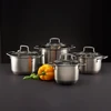 Hugo Plus 8 dalių AMBITION nerūdijančio plieno puodų rinkinys