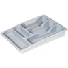 Reguliuojamas stalo įrankių dėklas CURVER BASIC KITCHEN ACCESORIES, šv.pilkos sp., h6,4 x 30 x 42 cm