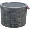 Plastikinė pintinė su dangčiu Jute Curver 2L/17x17x13cm tamsiai pilkas