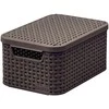 Plastikinė dėžė su dangčiu Style Box Rattan M Curver 18L/39x29x18.7cm tamsiai ruda