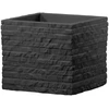 Kvadratinis sodo vazonas 27 x 27 cm Kubus antracito plyta PATIO