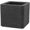 Kvadratinis sodo vazonas 50 x 50 cm Kubus grioveliais antracito PATIO