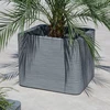 Kvadratinis sodo vazonas 50 x 50 cm Kubus grioveliais pilkas PATIO