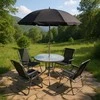 Lauko baldų komplektas Makasar antracito PATIO sodo baldų komplektas