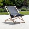 Šezlongas sodo medinis Gozo Comfort juoda PATIO