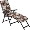 Lena Lounger Juodas Edition A101-23PB PATIO sodo šezlongas su atrama kojoms