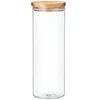 Stiklinis maisto laikymo indelis AMBITION NORDIC, su bambukiniu dangteliu, 1,8 l