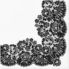 Paw Lacy Frame Juodos popierinės servetėlės 33 x 33 cm 20 vnt
