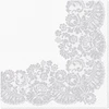 Paw Lacy Frame Sidabrinės popierinės servetėlės 33 x 33 cm 20 vnt