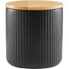Keraminis maisto laikymo indelis AMBITION CURLY, su bambukiniu dangt., juodos sp., 0.6 L