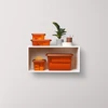 Orplast Basestore container with lid and clips, 14x19x9 cm, 1,5 L amber