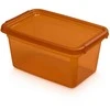 Orplast Basestore container with lid and clips, 19x28x9 cm, 3 L amber