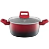 Puodas aluminiowy su dangteliu Ombre Raudona 24 cm 4,3 l AMBITION