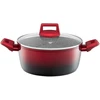 Puodas aluminiowy su dangteliu Ombre Raudona 28 cm 6,7 l AMBITION