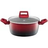 Puodas aluminiowy su dangteliu Ombre Raudona 28 cm 6,7 l AMBITION