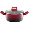 Puodas aluminiowy su dangteliu Ombre Raudona 24 cm 4,3 l AMBITION