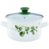 Puodas emaliowany su dangteliu Eukaliptus 22 cm 5 l EMALIA OLKUSZ