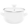 Puodas emaliowany su dangteliu Pyza kreminė 16 cm 2 l EMALIA OLKUSZ