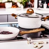 Puodų, keptuvių ir įrankių rinkinys AMBITION su Pfluon Cookmark™ Nature danga, 15 vnt.