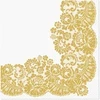 Paw Lacy Frame Auksinės popierinės servetėlės 33 x 33 cm 20 vnt