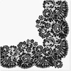Paw Lacy Frame Juodos popierinės servetėlės 33 x 33 cm 20 vnt