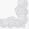 Paw Lacy Frame Sidabrinės popierinės servetėlės 33 x 33 cm 20 vnt