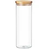 Stiklinis maisto laikymo indelis AMBITION NORDIC, su bambukiniu dangteliu, 1,8 l
