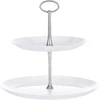 Padėklas stiklinis 2 aukštų 25x25x23 cm baltos spalvos VALENCIA Ambition 10379